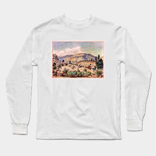 Women Gather Yucca Plants Desert Southwest Landscape USA Long Sleeve T-Shirt